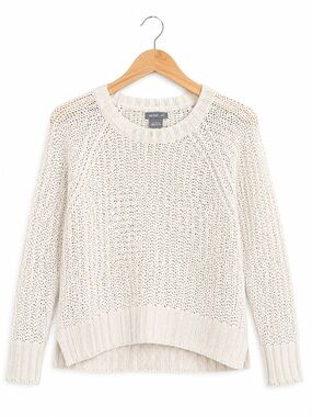 aerie Open-Stitch Crewneck Sweater - Cream